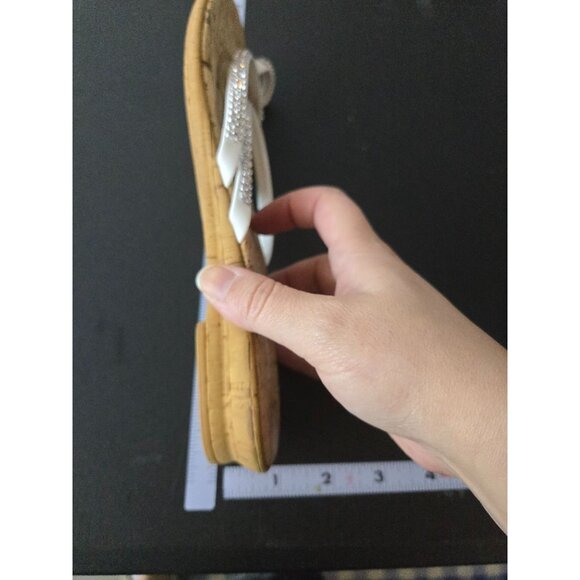 Toscanella Womens Slip On Sandals Size 7 Summer Glitter Neutral Glam Sparkly - Picture 9 of 11